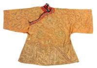 An Embroidered Silk Robe POSSIBLY 19TH CENTURY Height 46 1/2 inches. — POSSIBLY 19TH CENTURY