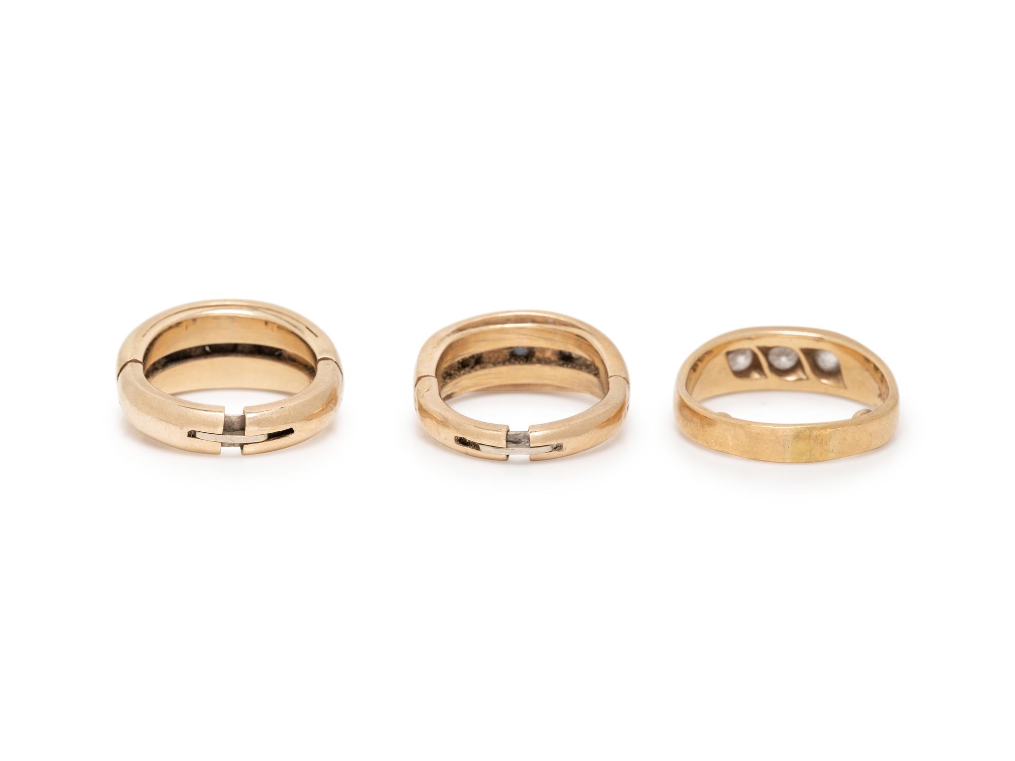 COLLECTION OF YELLOW GOLD AND DIAMOND RINGS