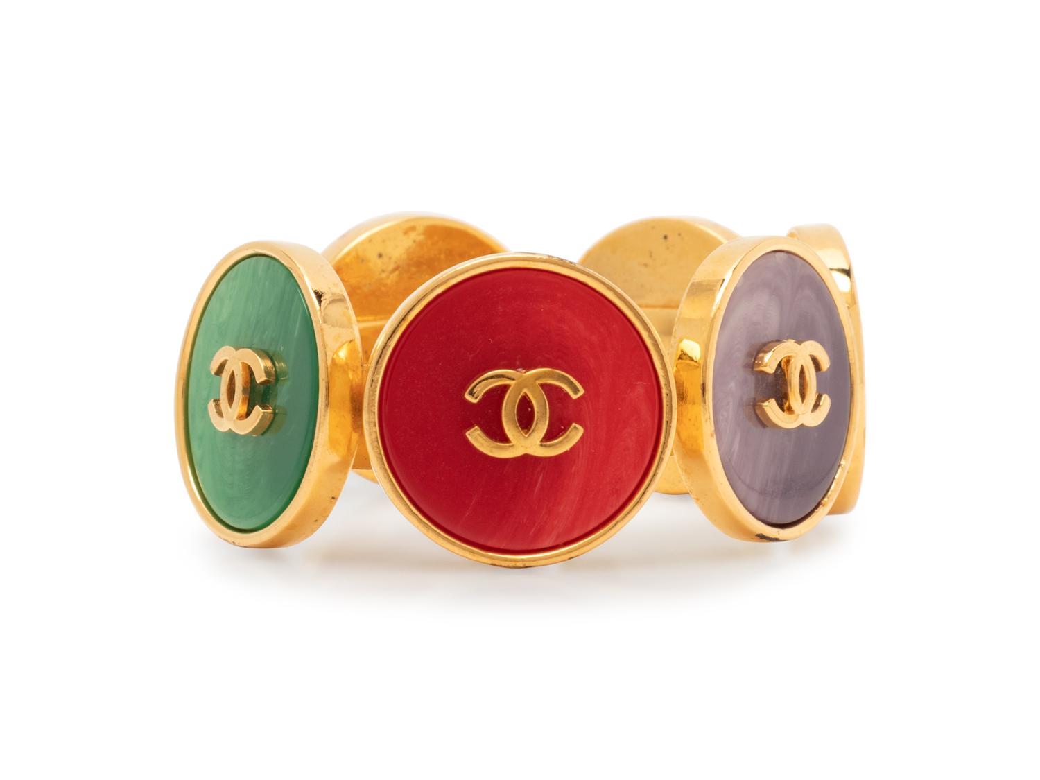 Chanel Goldtone Medallion Cuff, 1980-90s