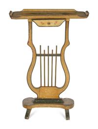 An Italian Lyre-Form Painted Tray Table