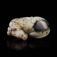 A Chinese jade carving of a recumbent horse 玉雕卧马 Ming dynasty-early Qing dynasty ????