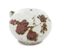 A Korean White and Iron Brown Glazed Porcelain Water Dropper 19TH CENTURY Height 2 3/4 inches. — 19TH CENTURY