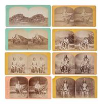 A group of 8 stereoviews of Plains Indians, incl. images by HAMILTON & HOYT, Sioux City, Iowa, ca 1870s.