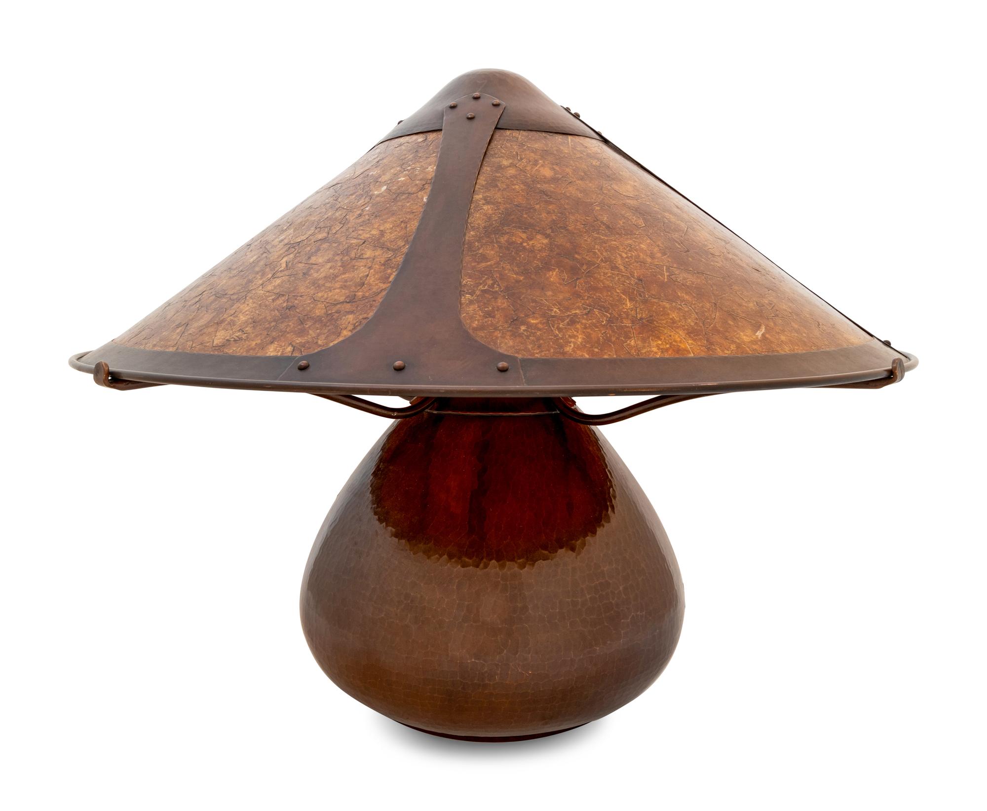 Arts and Crafts Gourd Table Lamp Aurora Studios, New York, USA
