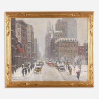Guy Wiggins (American, 1883-1962) Winter from the Plaza, New York