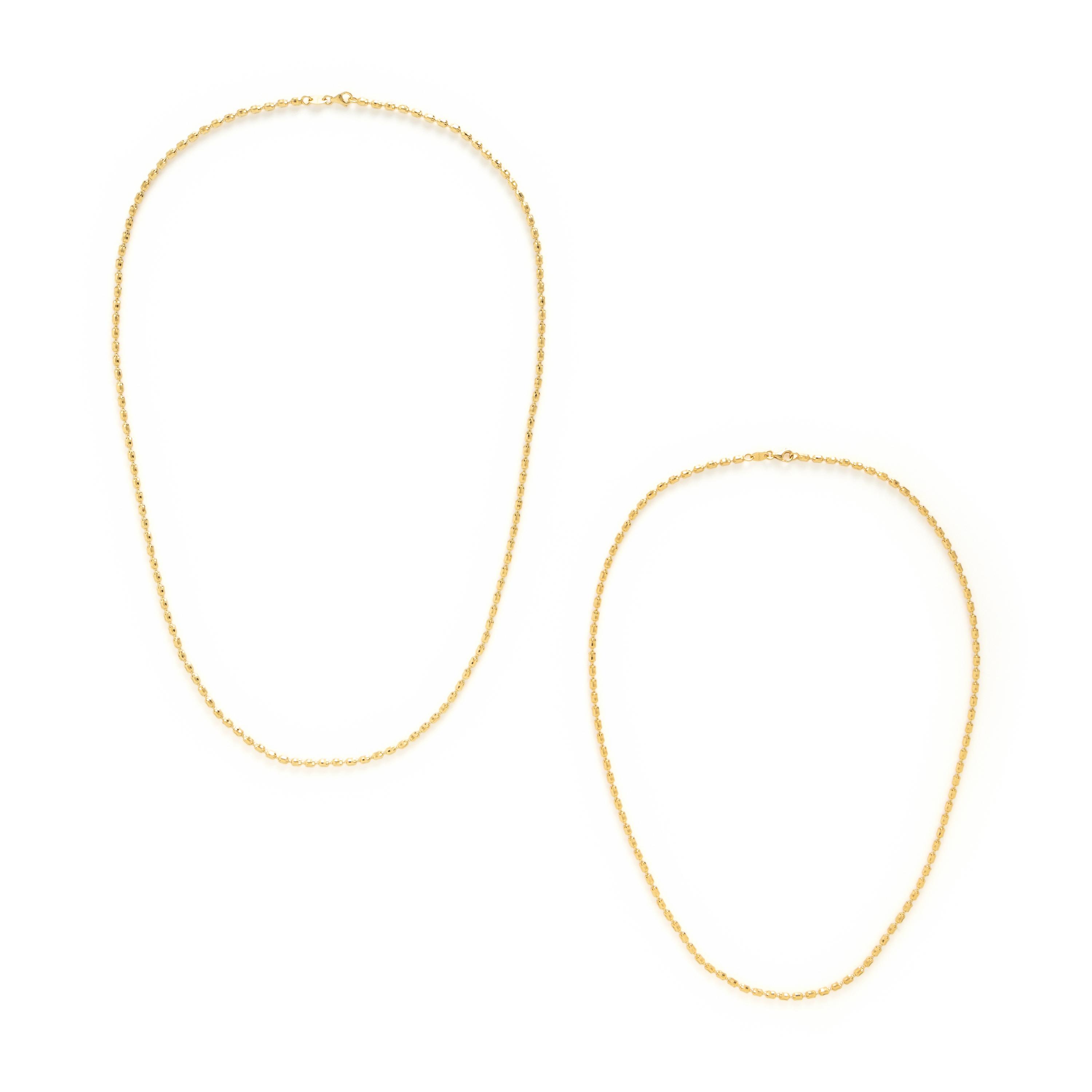 Two Yellow Gold Chain Necklaces