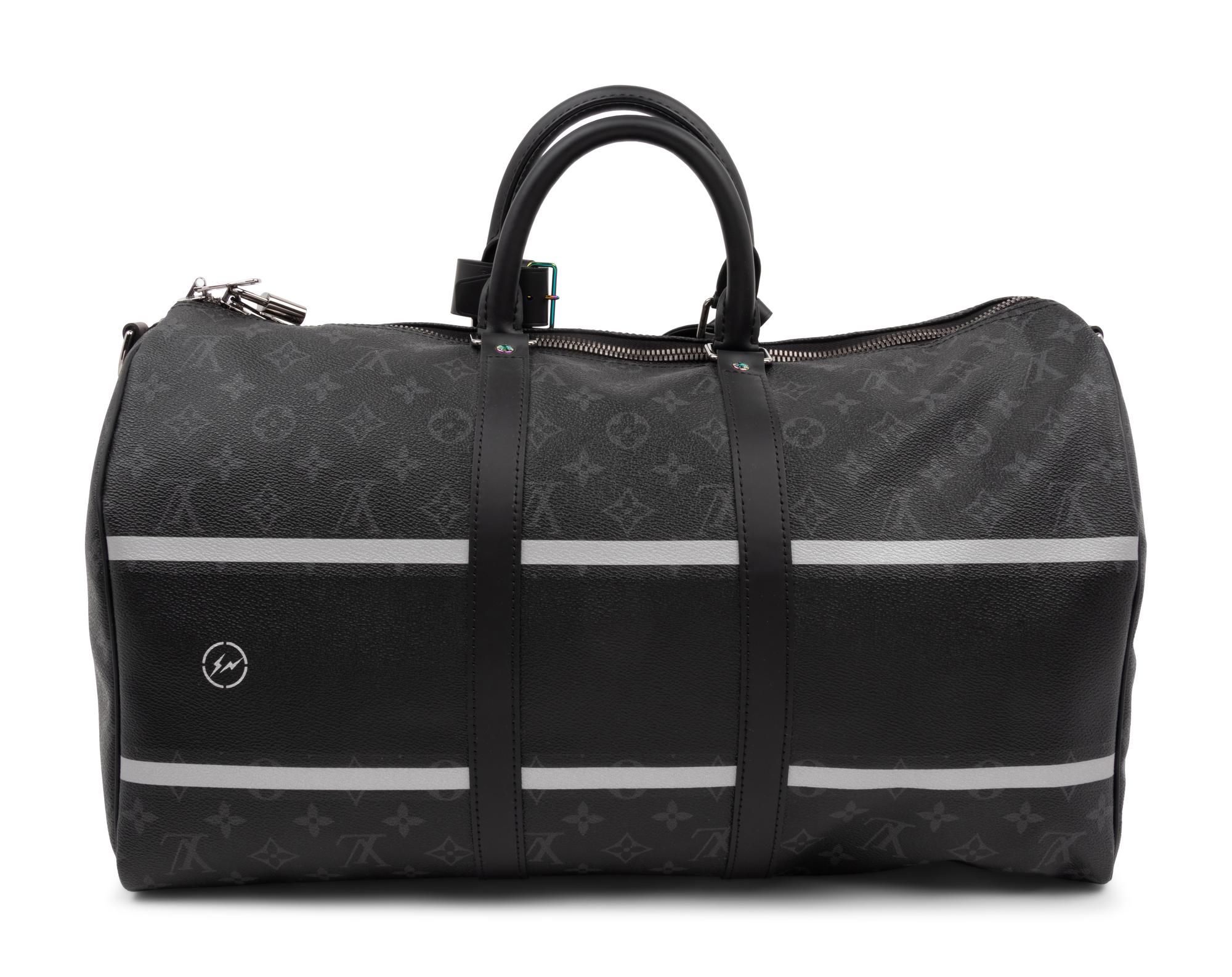 Louis Vuitton Keepall Bandoulière 45 in Monogram Eclipse Canvas, Flash Fragment, Fujiwara X Fragment, Fall Winter 2017