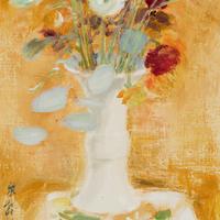 Le Pho 黎譜 (French/Vietnamese, 1907-2001) — Les Renoncules, Fond Jaune , c. 1976