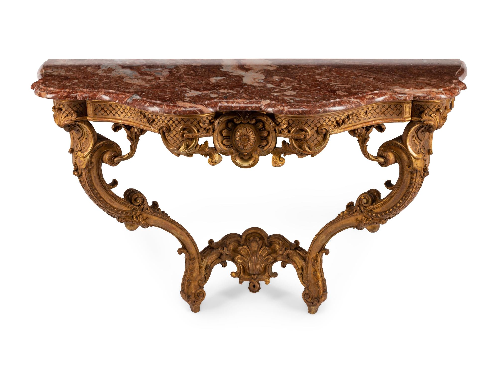 A Continental Giltwood Console Table