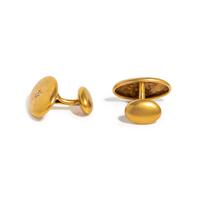 YELLOW GOLD AND DIAMOND CUFFLINKS