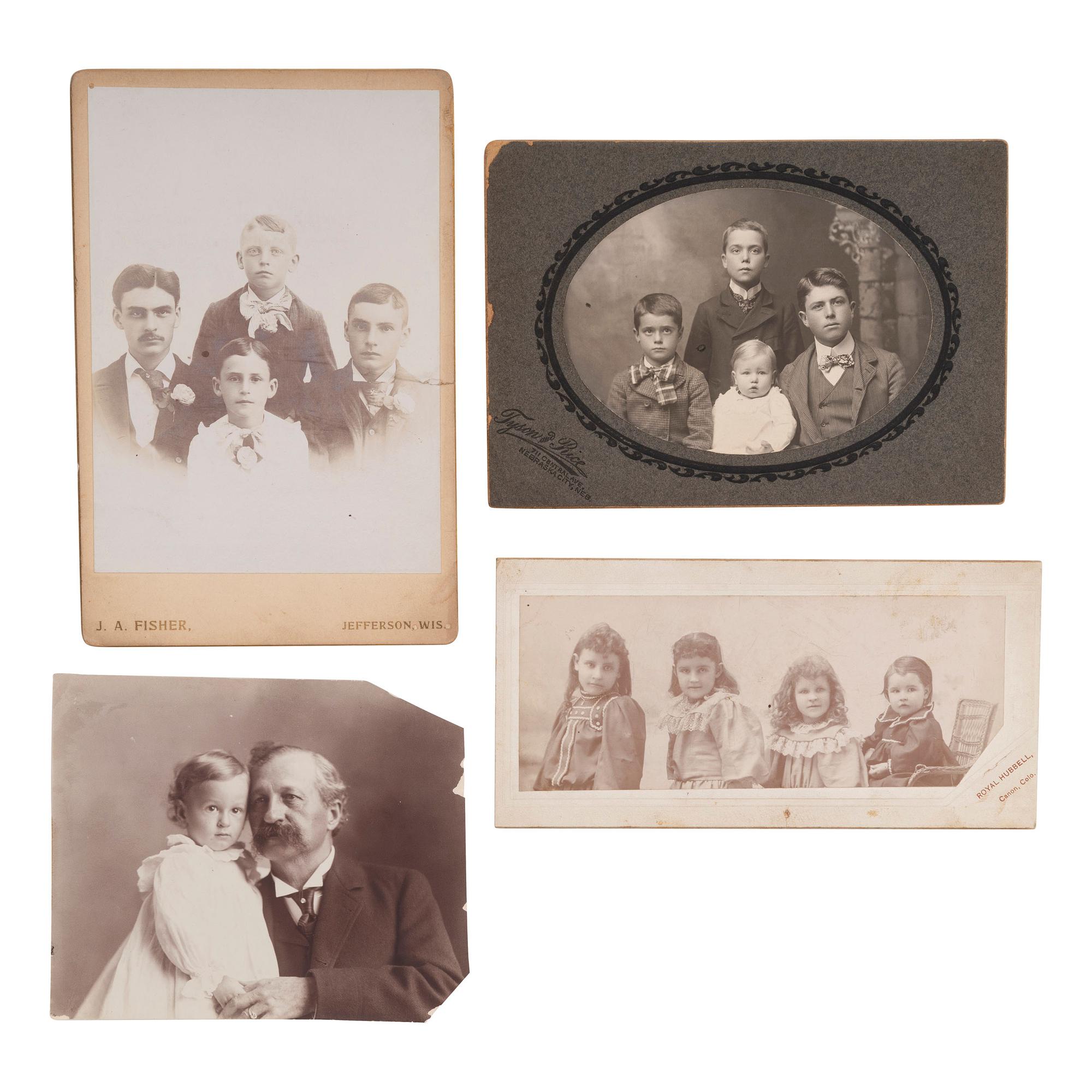 [EARLY PHOTOGRAPHY - PORTRAITURE]. A group of portraits of infants and children, comprising: