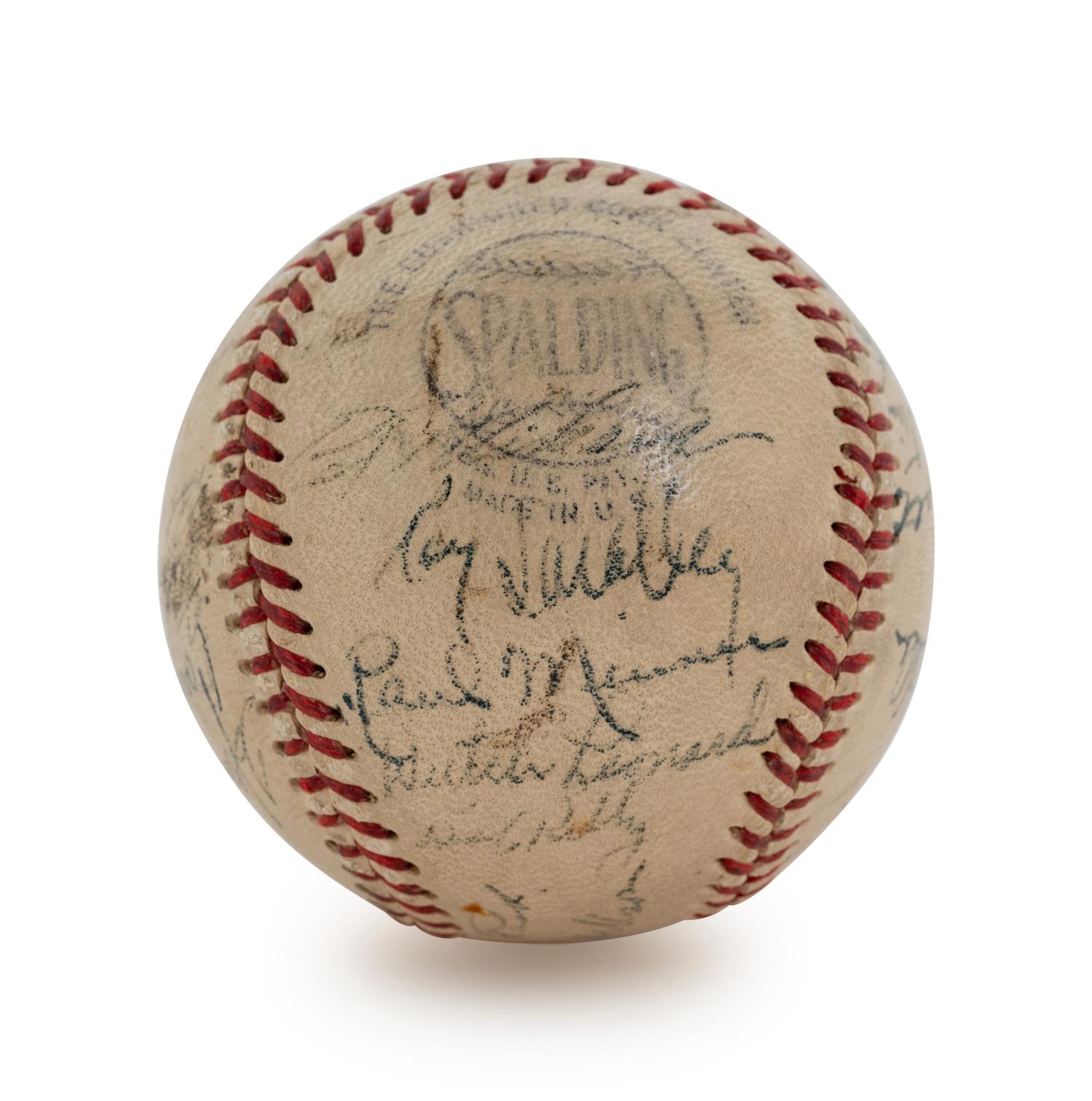 A 1951 Chicago Cubs Team Signed Baseball, 28 Signatures, Including Chuck Connors (BAS Beckett Authentication Services Certified),