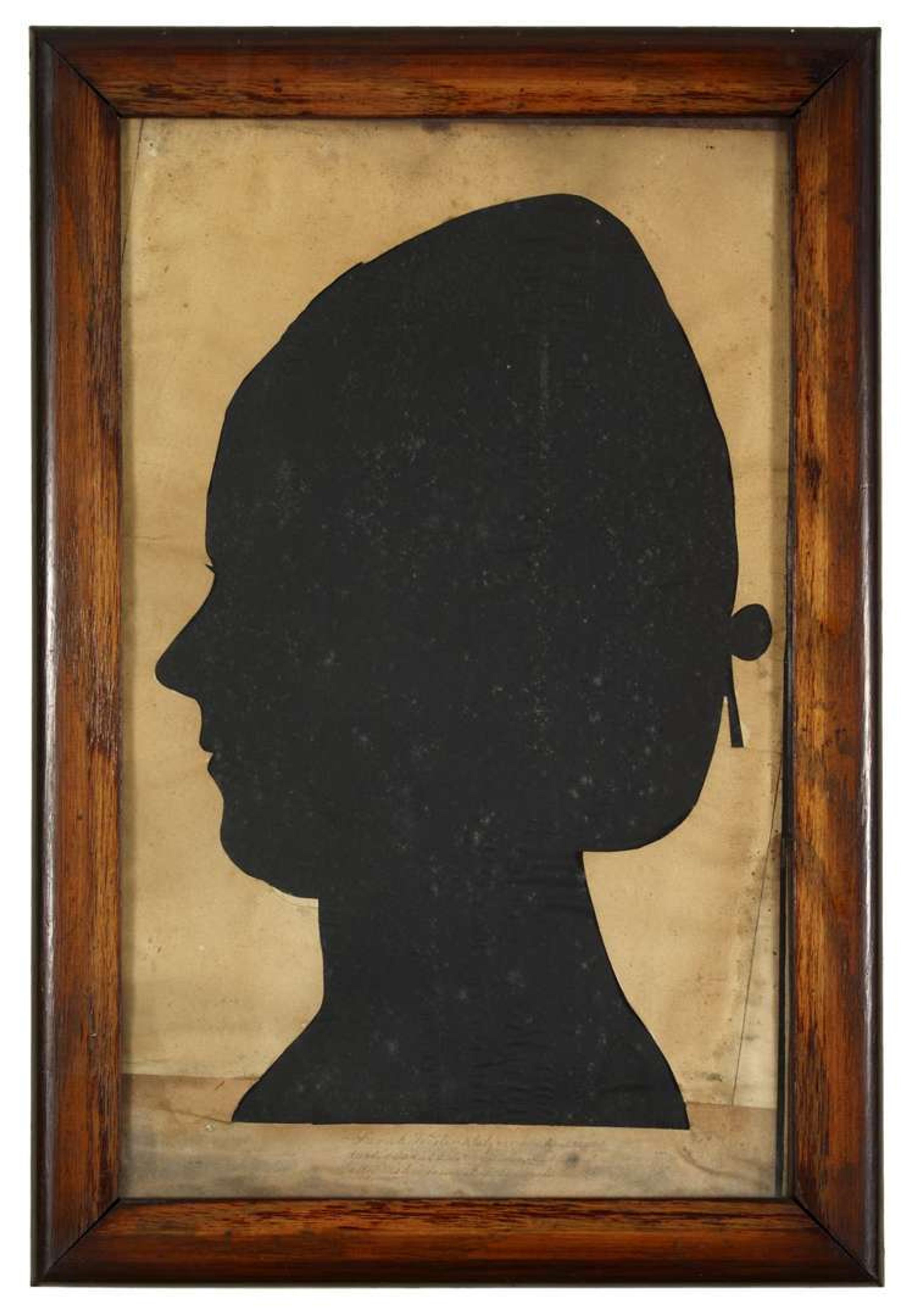 Life-sized silhouette of Sarah (Sally ) Wister ( 1761-1804) philadelphia, pa, early 19th century