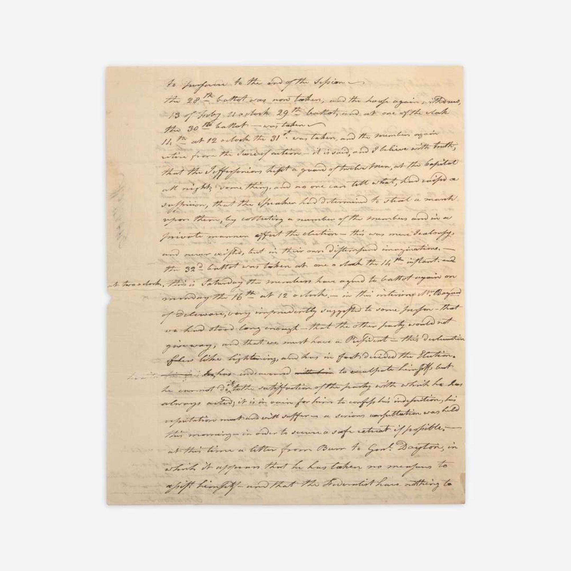 [Jefferson, Thomas] Mattoon, Ebenezer Group of 3 Autograph Letters, signed
