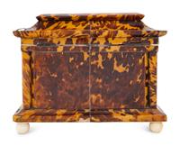 A Regency Tortoiseshell Tea Caddy