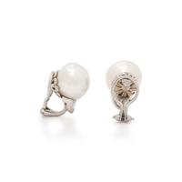 CULTURED PEARL AND DIAMOND EARRINGS