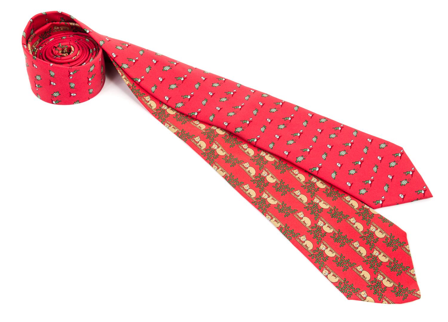A Pair of Hermes Silk Ties,