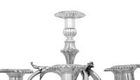 A Pair of Tiffany and Co. Silver-Plate Seven-Light Candelabra