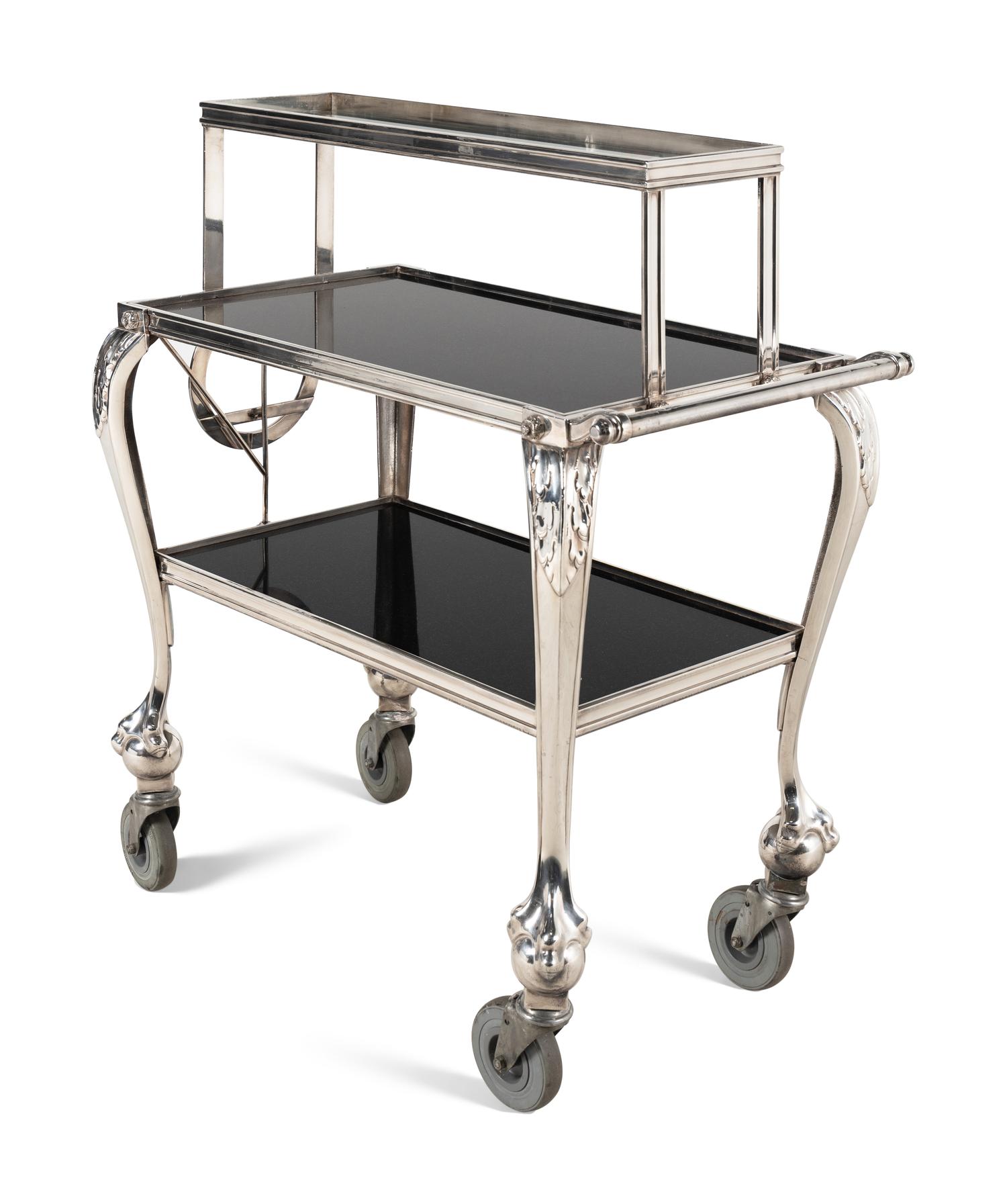 A Silver-Plate Drinks Trolley