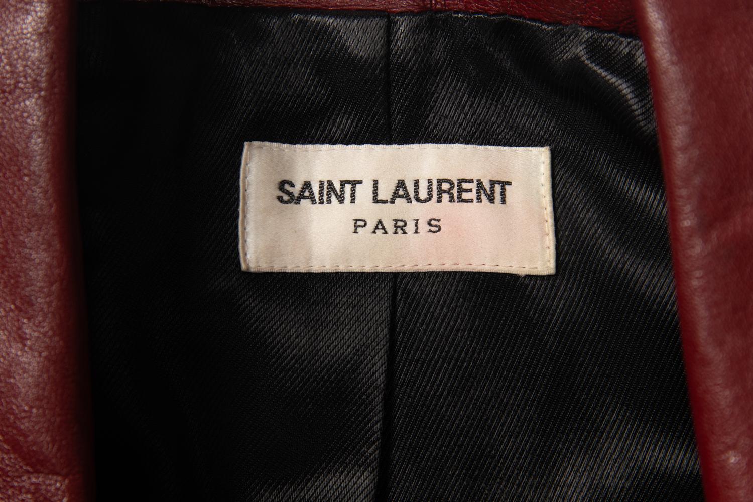 SAINT LAURENT RED LEATHER MOTO JACKET