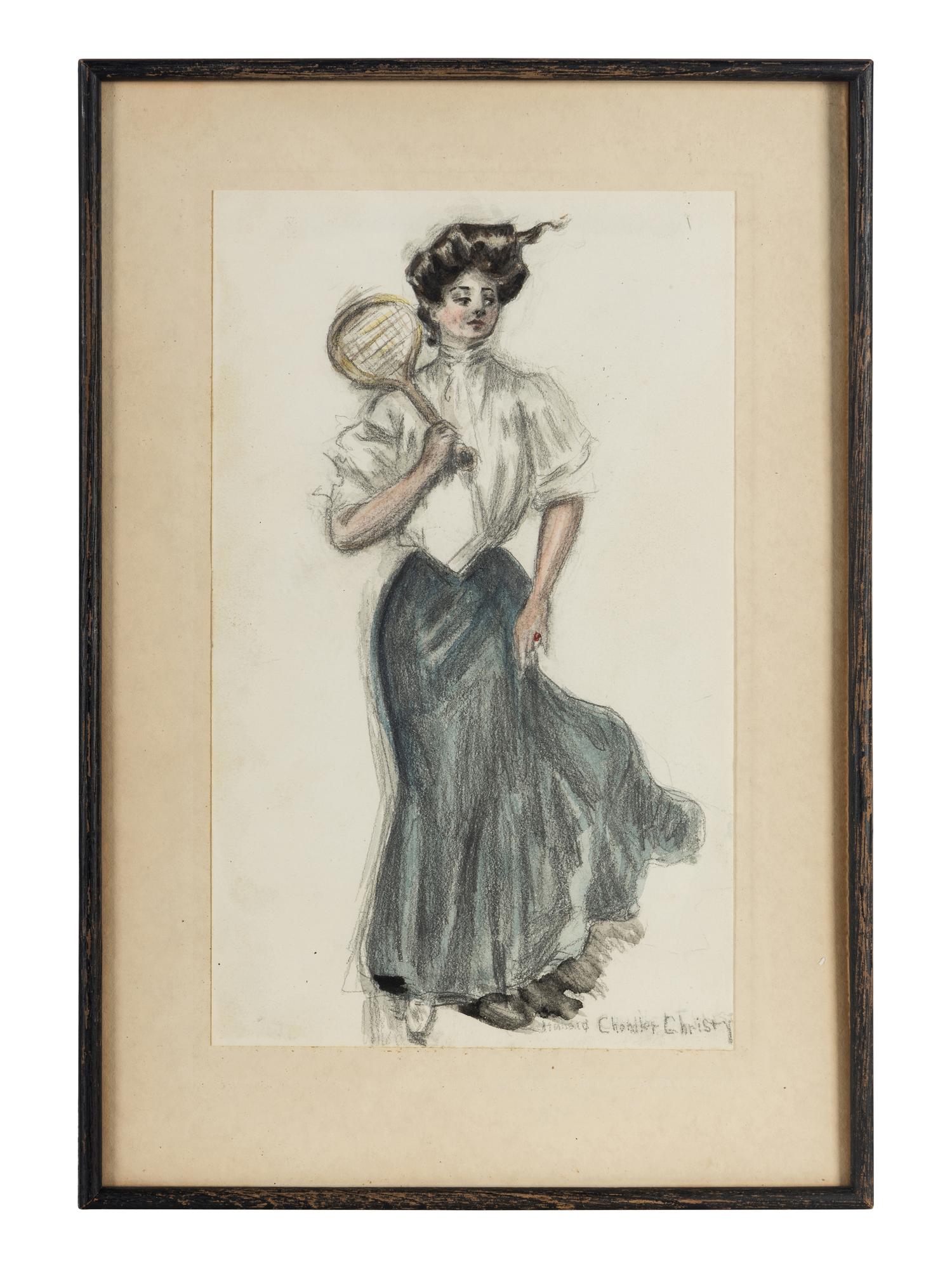 Woman Dressed in a Naval Uniform and Woman in a Tennis Outfit (a pair of works)