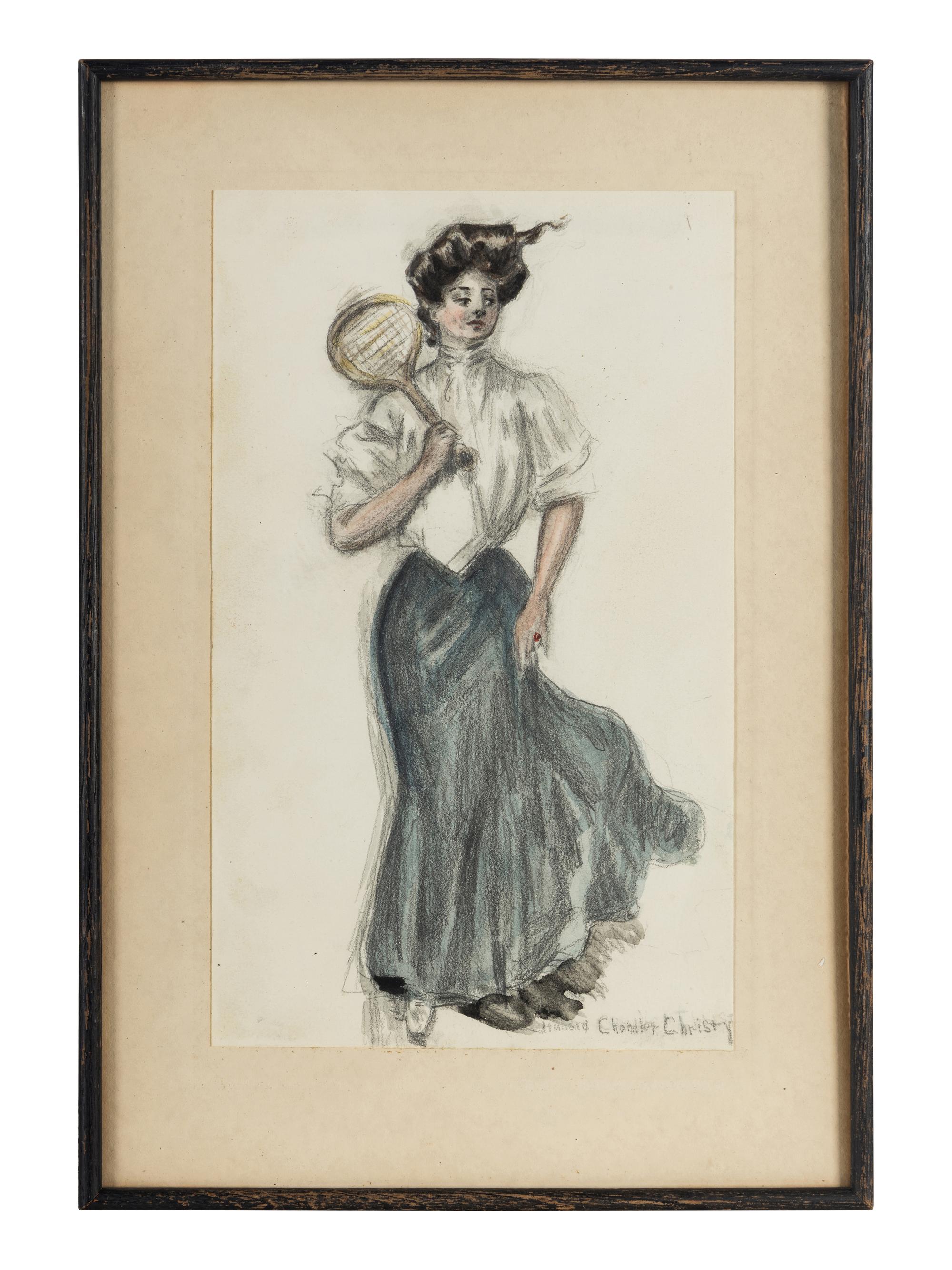 Woman Dressed in a Naval Uniform and Woman in a Tennis Outfit (a pair of works)
