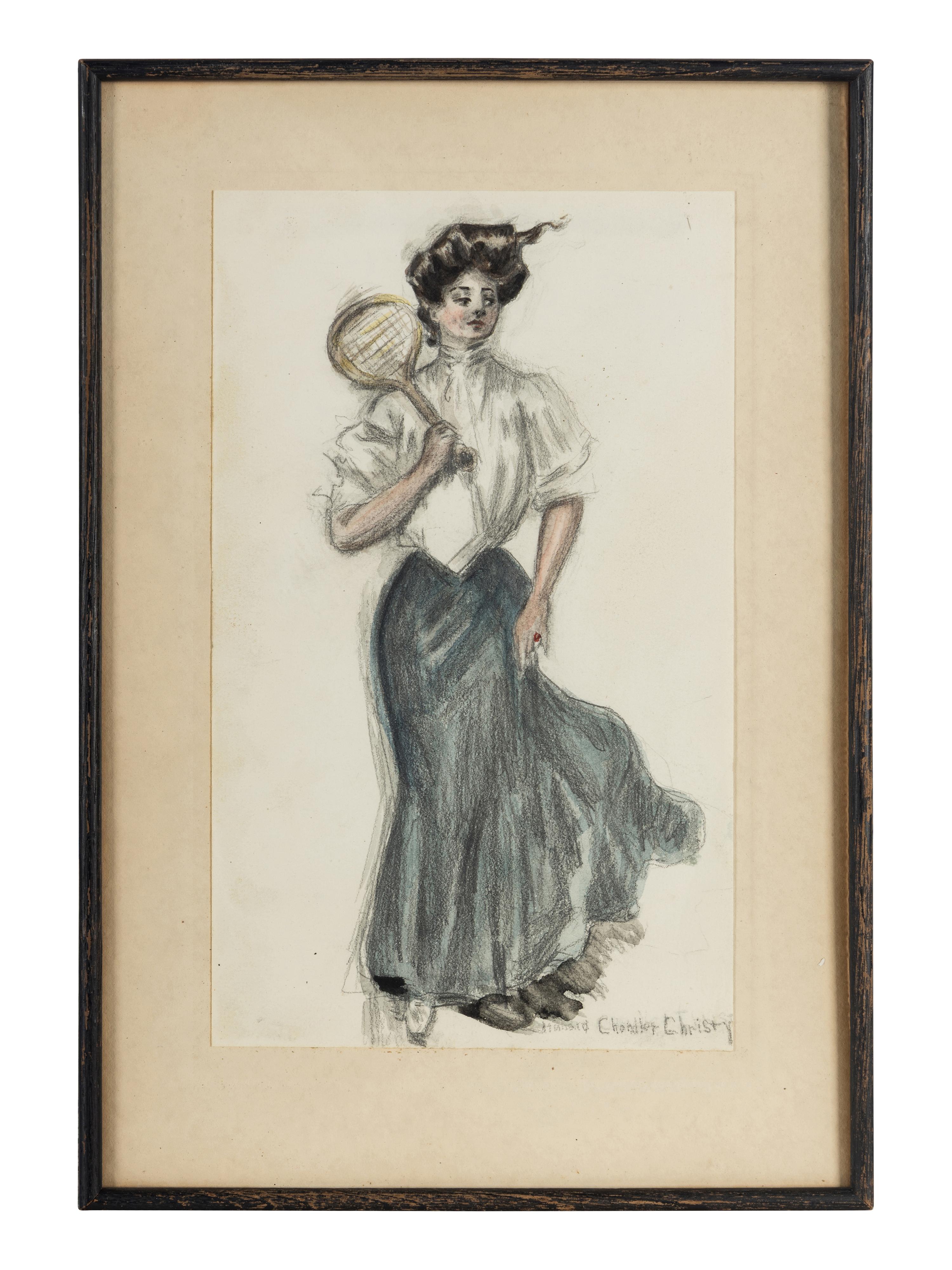 Woman Dressed in a Naval Uniform and Woman in a Tennis Outfit (a pair of works)