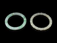 Two Jade and Jadeite Bangles