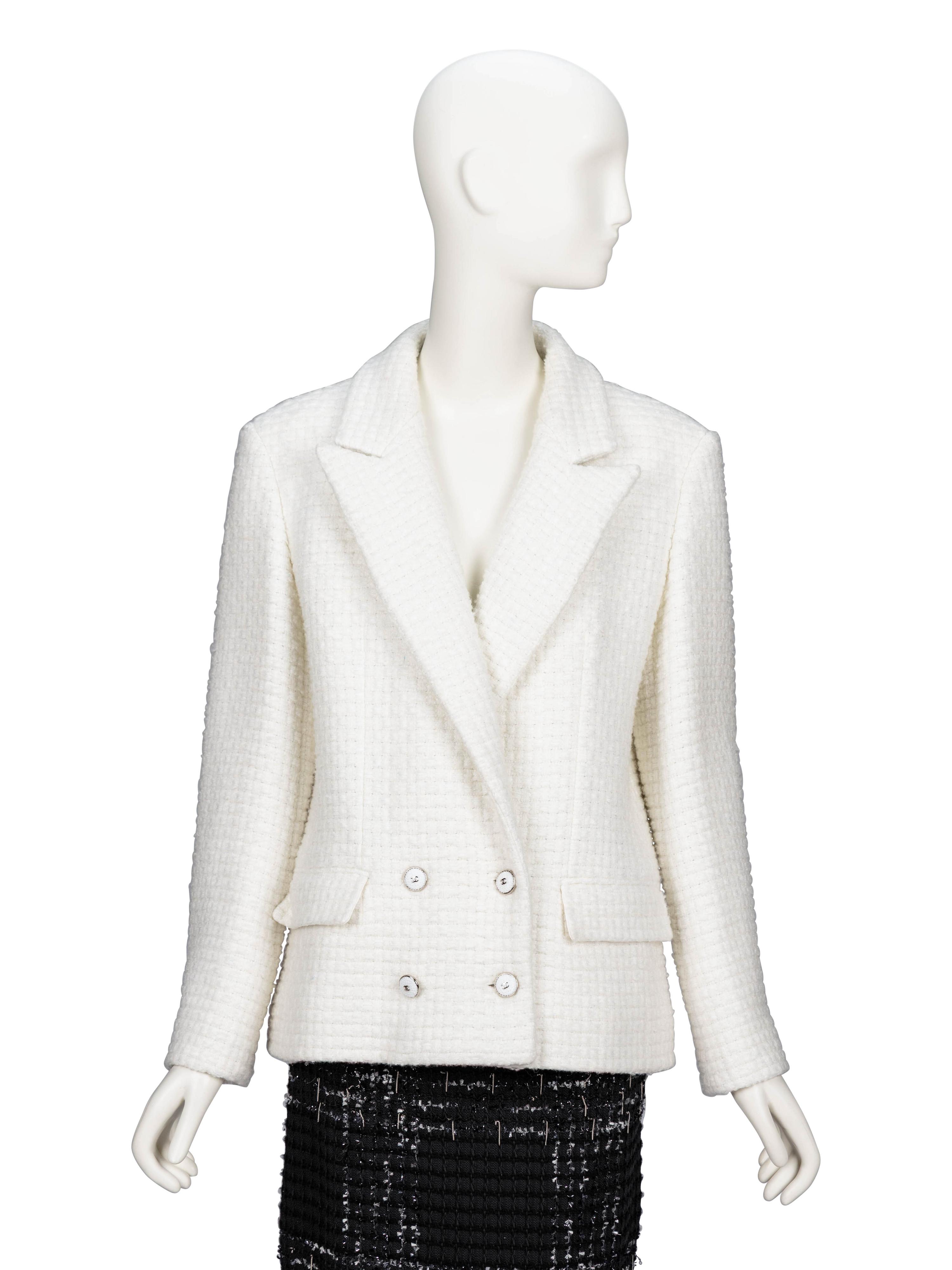 Chanel, White Tweed Tailored Jacket