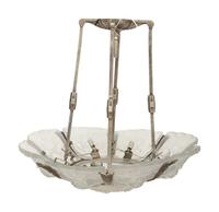 A French Art Deco Frosted Glass Eight-Light Plafonnier