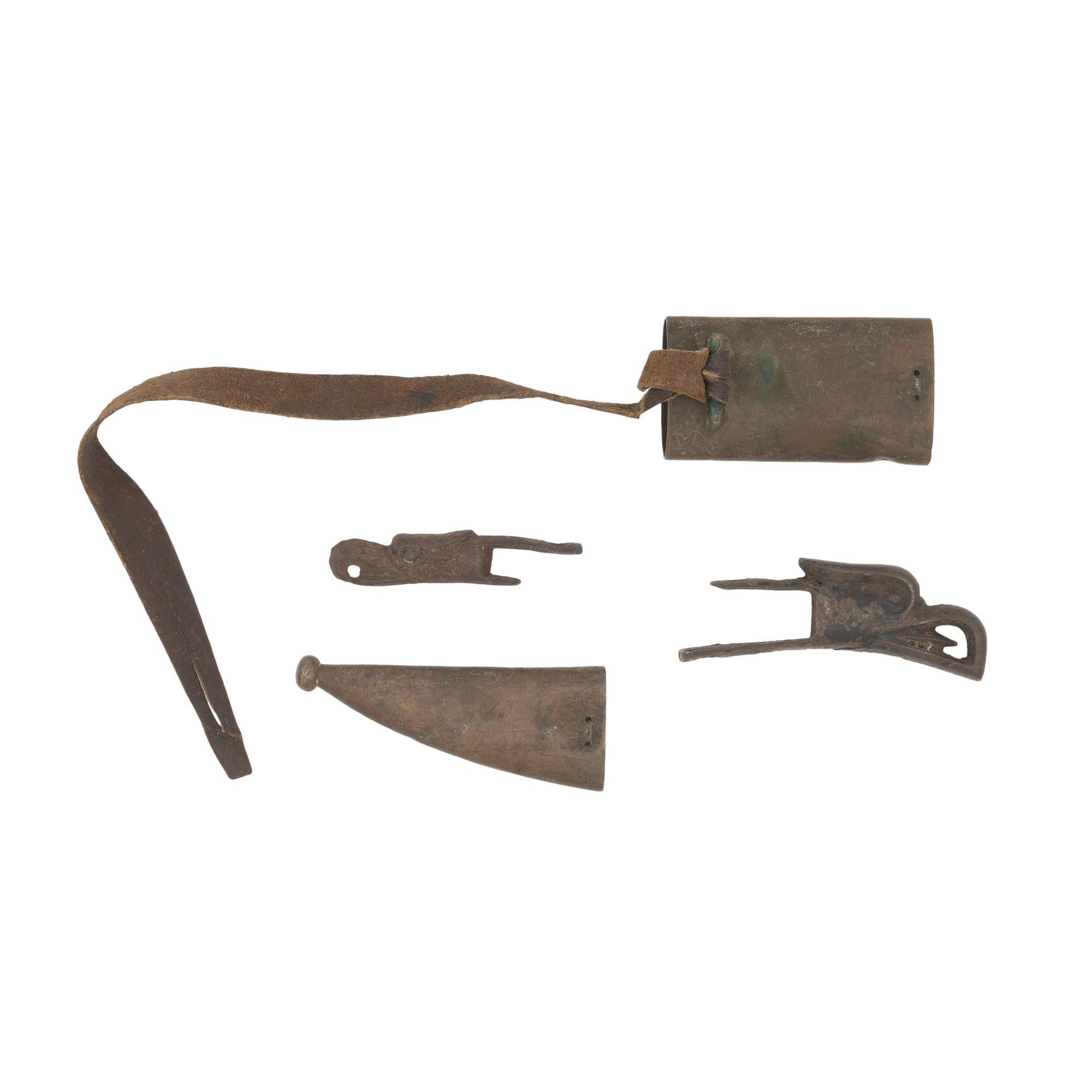 Assorted Dug Relic Condition Eagle Sword Parts and Brass Scabbard Parts