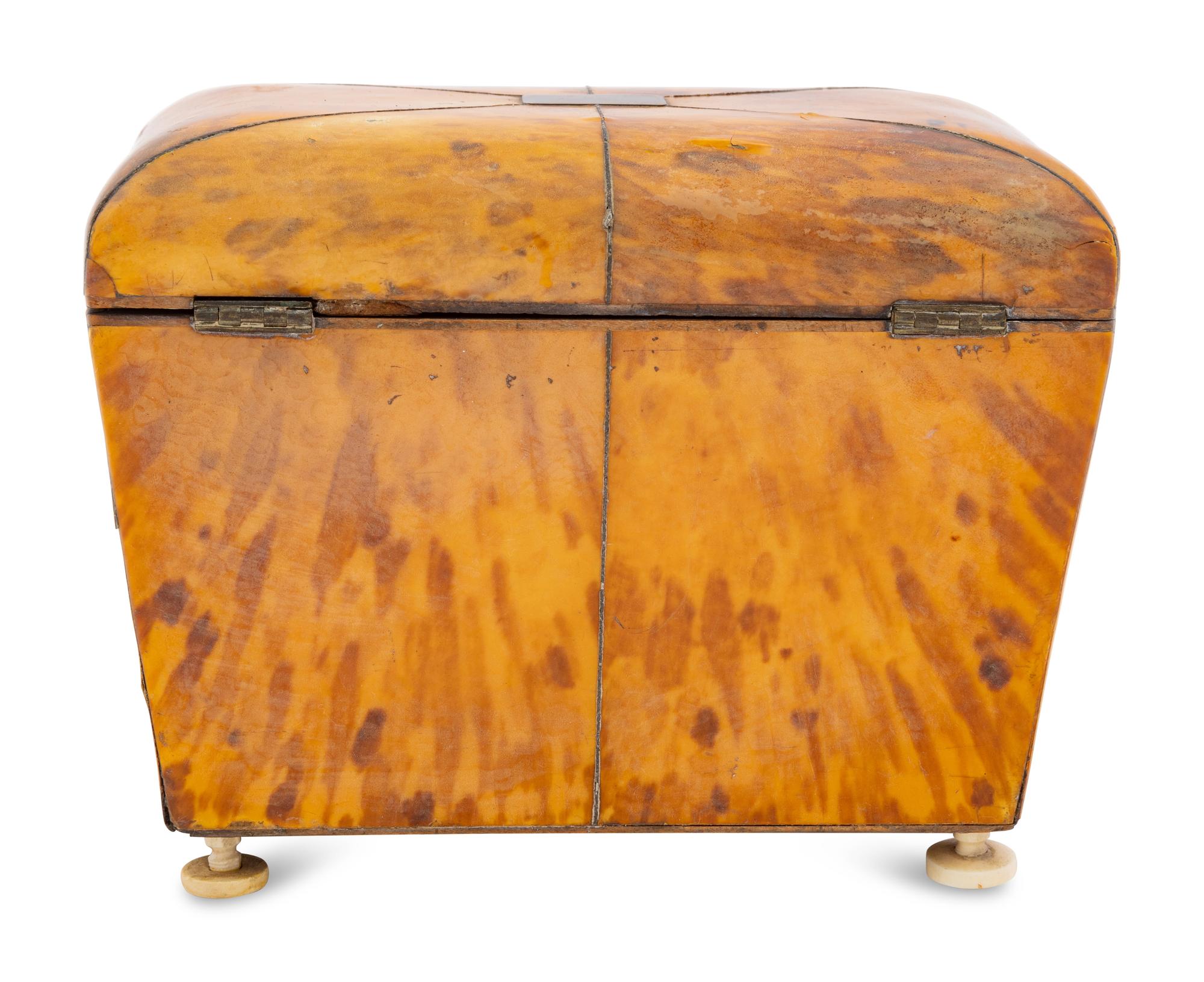 A George III Tortoiseshell Tea Caddy