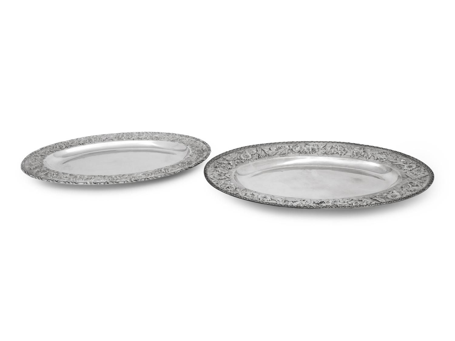 Two S. Kirk and Son Repousse Silver Serving Dishes