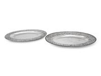 Two S. Kirk and Son Repousse Silver Serving Dishes