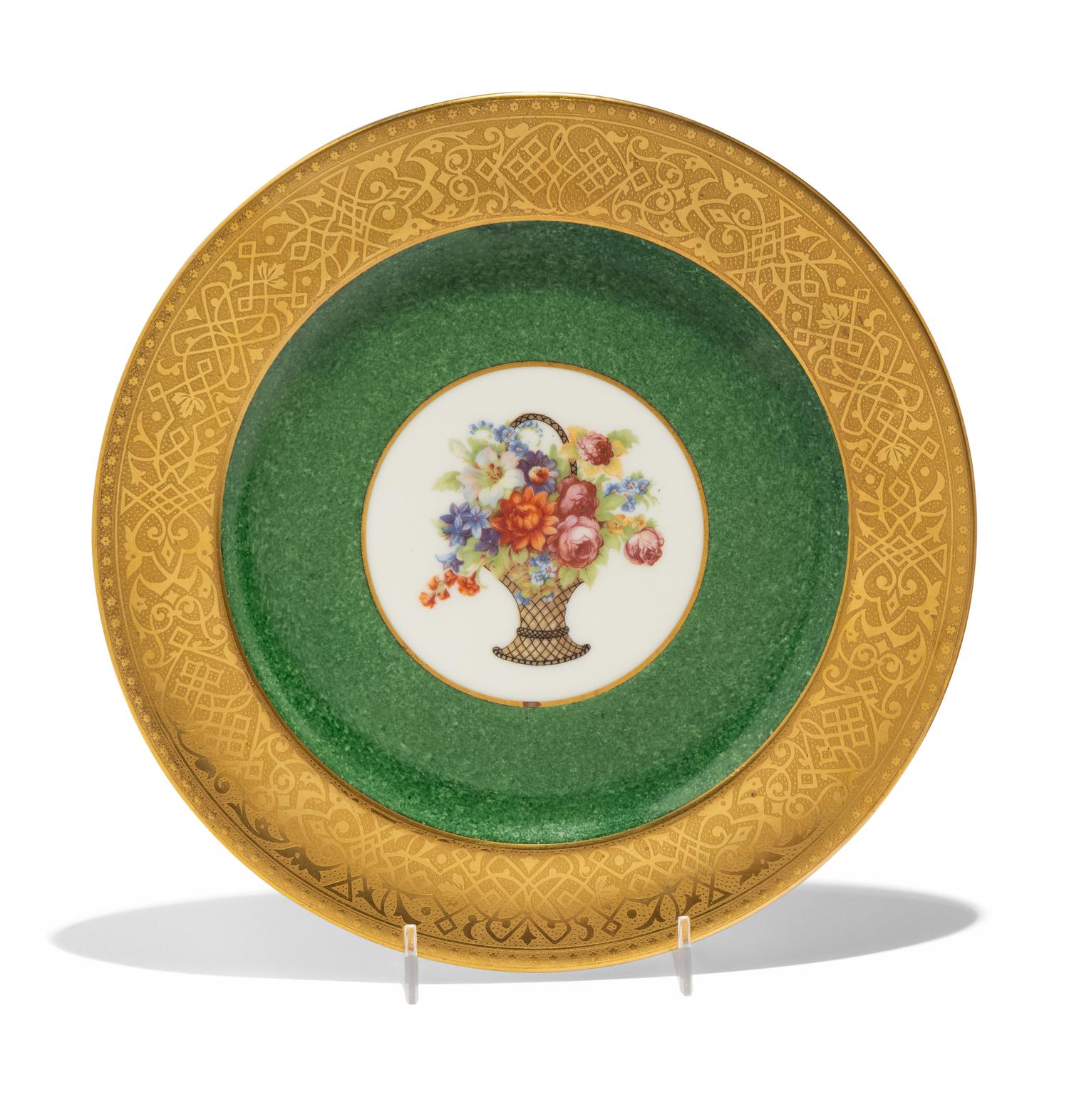 A Set of Twelve Cauldon Porcelain Cabinet Plates