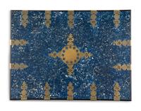 An English Faux Lapis Lazuli Brass Mounted Jewelry Casket
