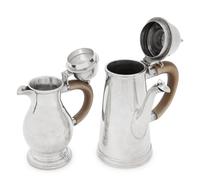 An English Britannia Silver Silver Chocolate Pot and Milk Jug