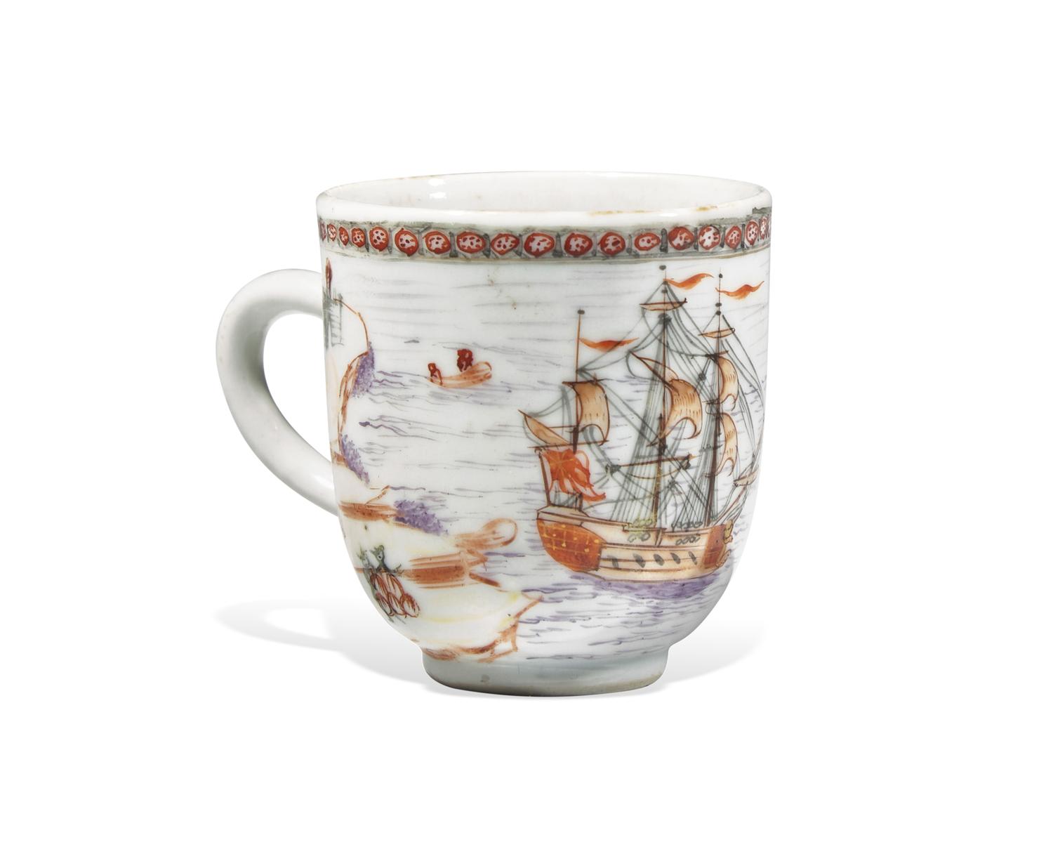 A Group Of Chinese Export Porcelain Tablewares Decorated With American Ships