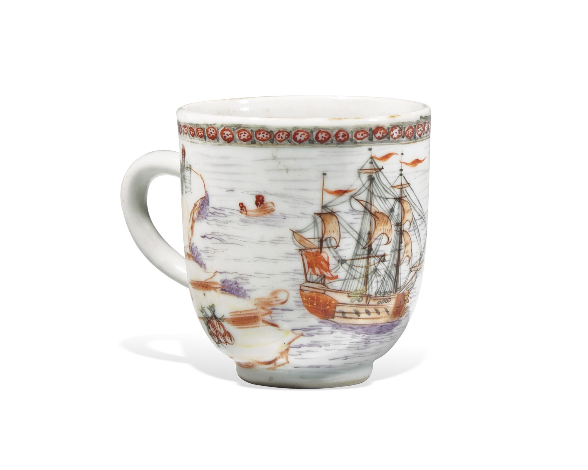 A Group Of Chinese Export Porcelain Tablewares Decorated With American Ships