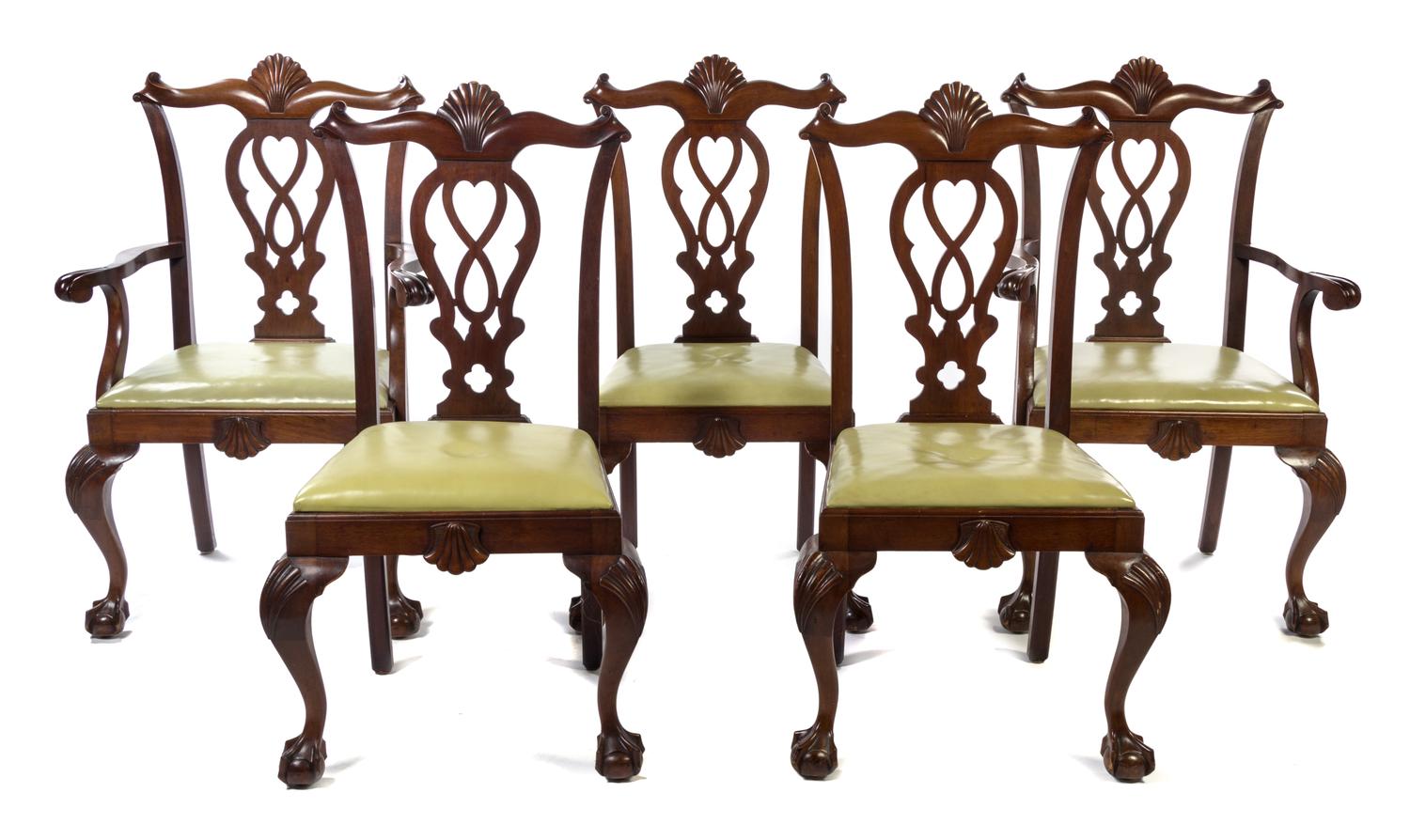 A Set of Twelve George II Style Mahogany Dining Chairs Height 43 inches. — 20TH CENTURY