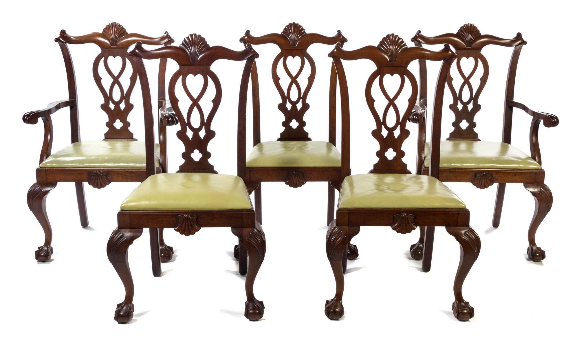 A Set of Twelve George II Style Mahogany Dining Chairs Height 43 inches. — 20TH CENTURY