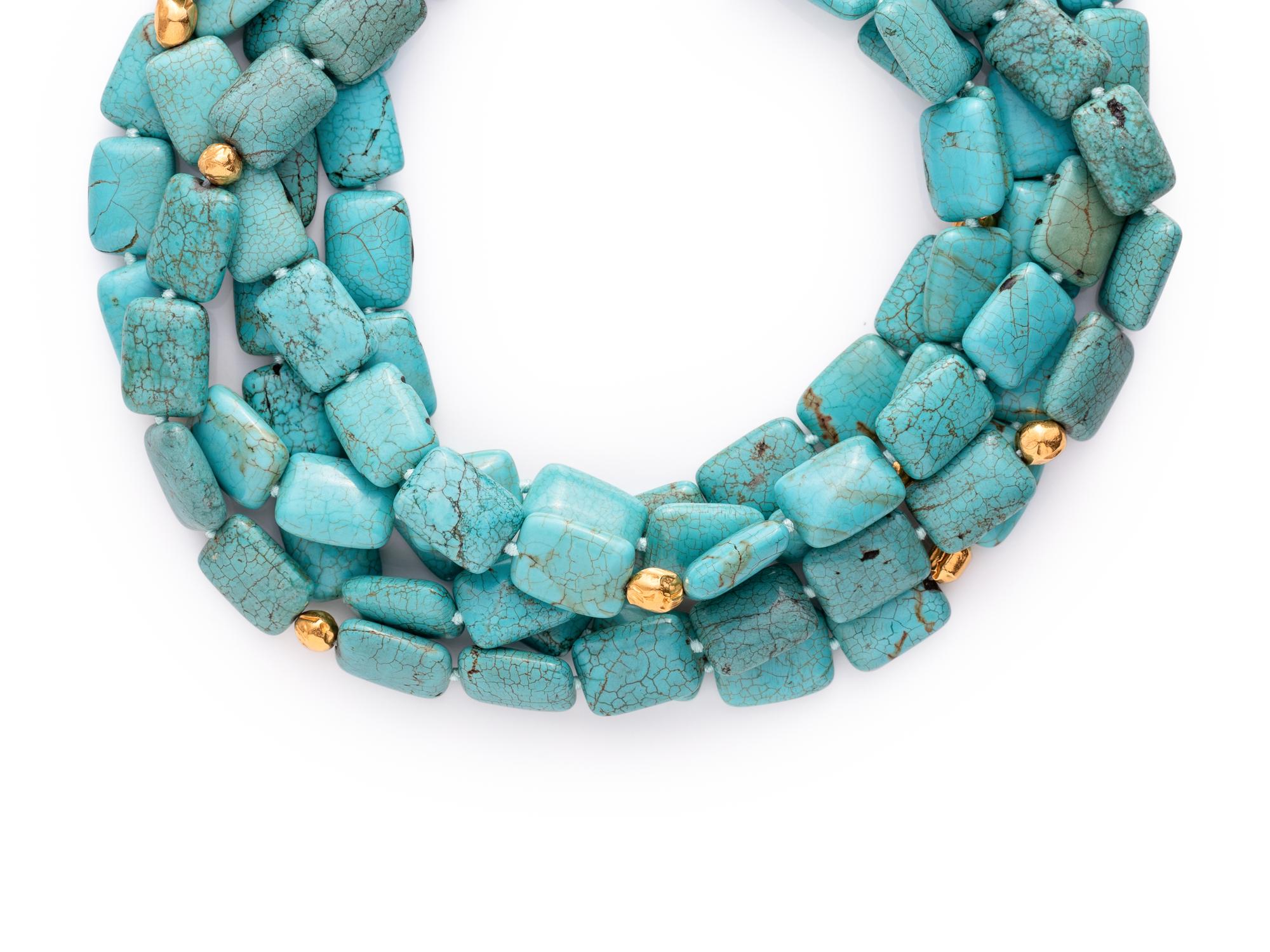 MARTHA O'BRIEN, MULTISTRAND TURQUOISE BEAD NECKLACE
