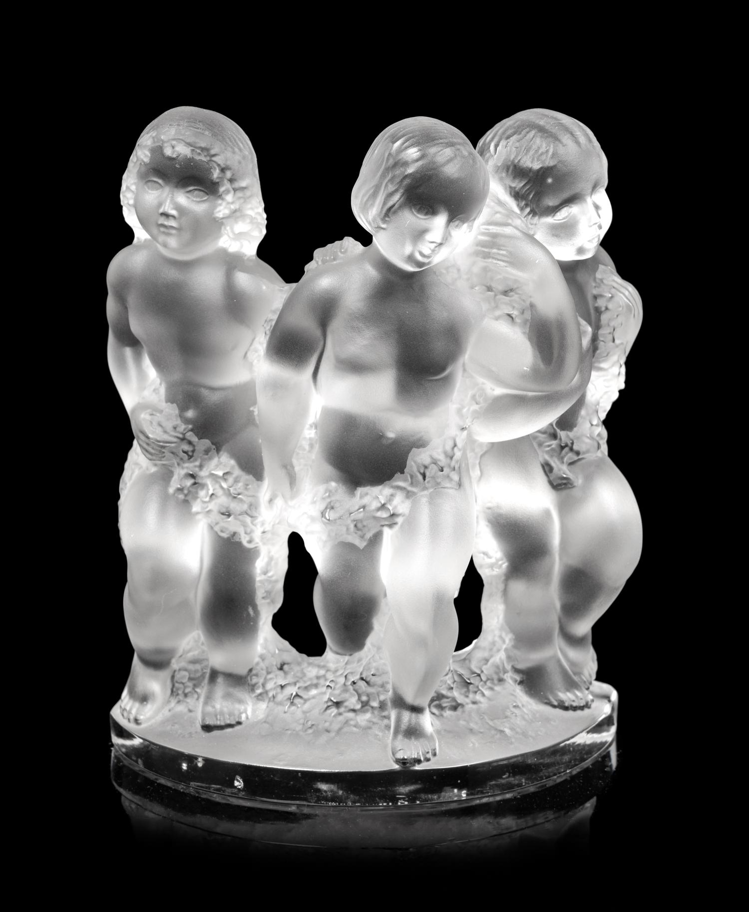 A Pair of Lalique Luxembourg Bookend Sculptures