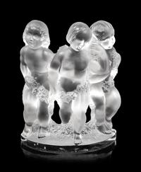 A Pair of Lalique Luxembourg Bookend Sculptures