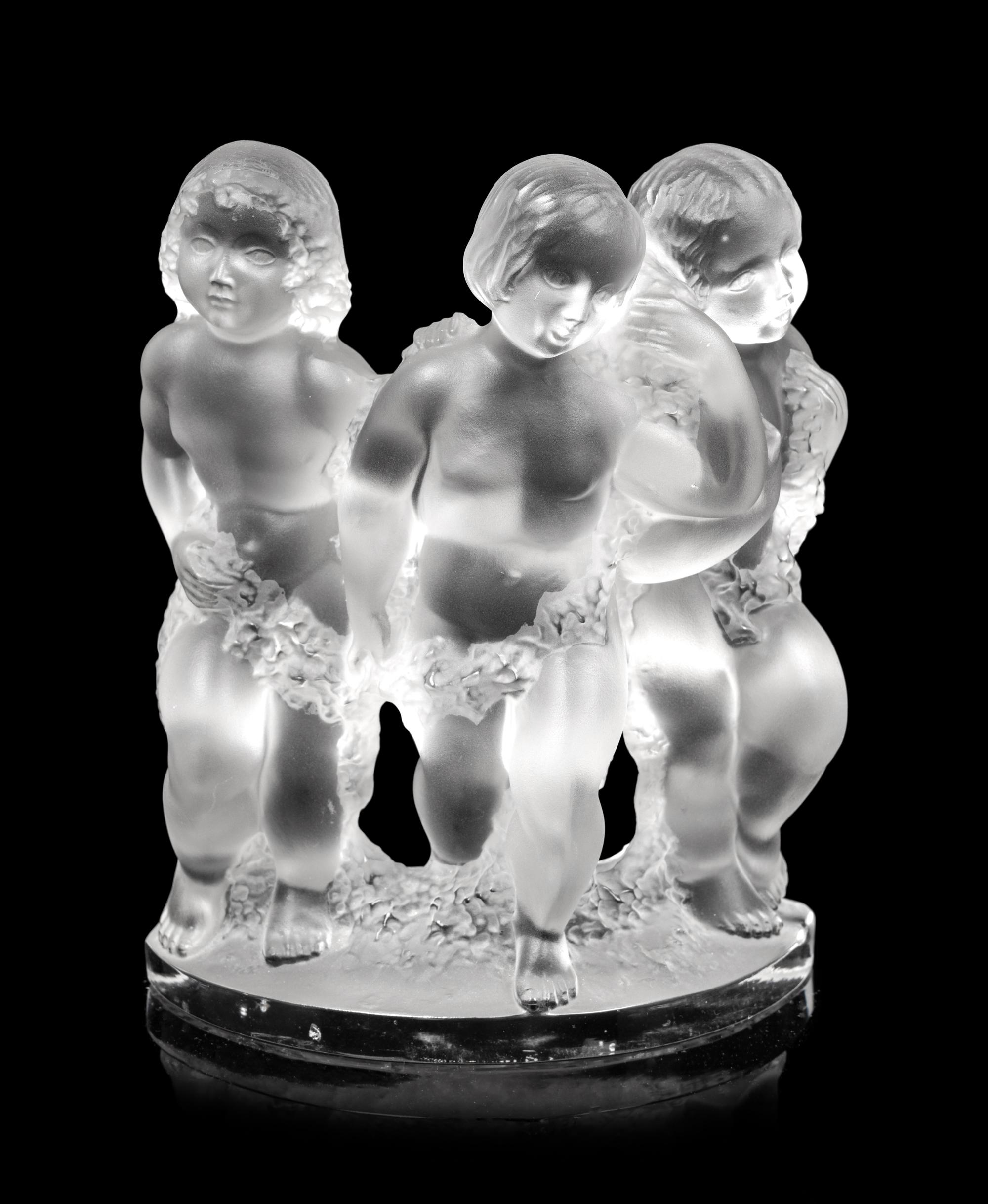 A Pair of Lalique Luxembourg Bookend Sculptures