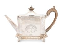 An English George III Silver Teapot and Stand