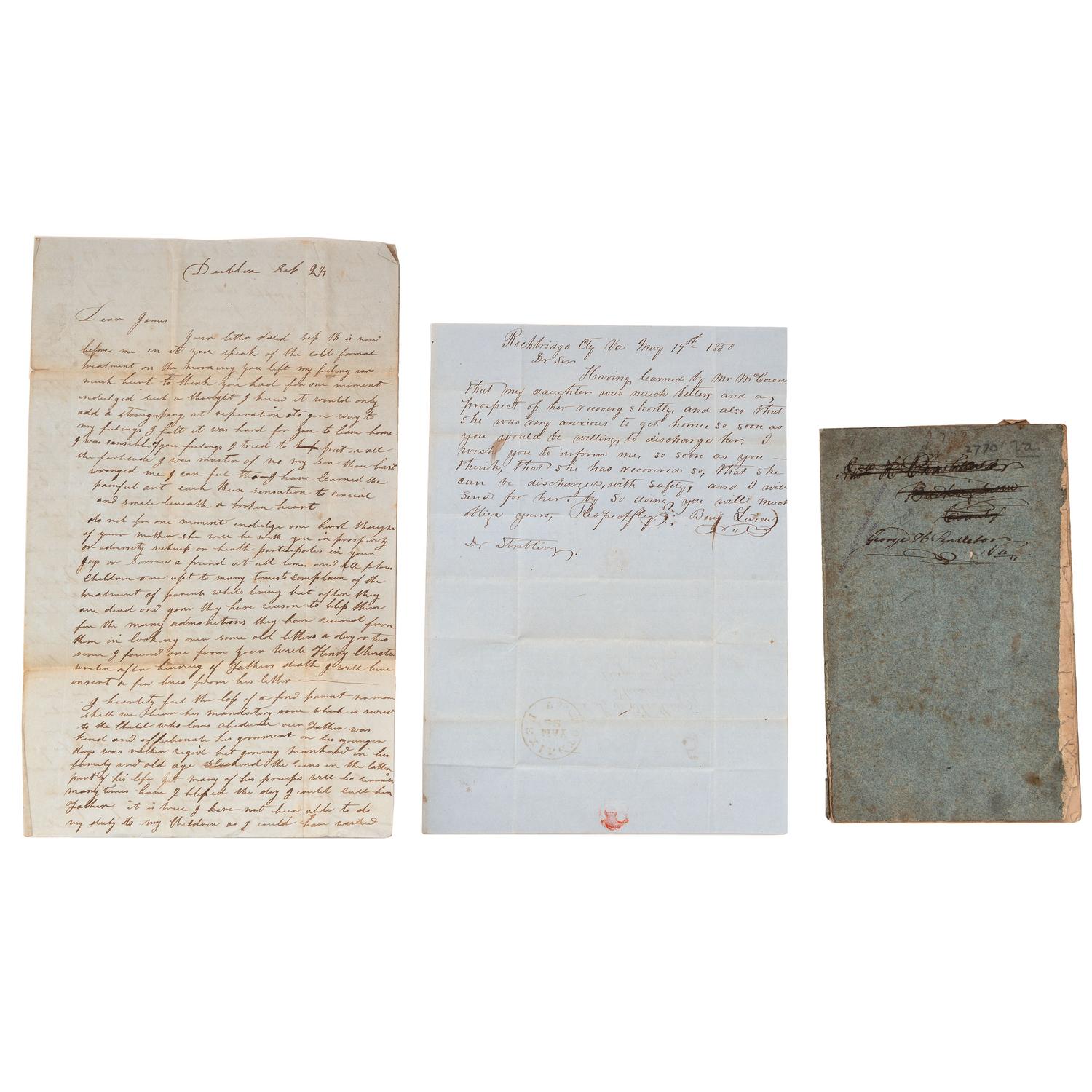 [GENERAL AMERICANA]. A group of 20 items, including cards advertising an evangelist and a flyer for a plantation for sale.