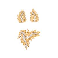 YELLOW GOLD AND DIAMOND DEMI PARURE