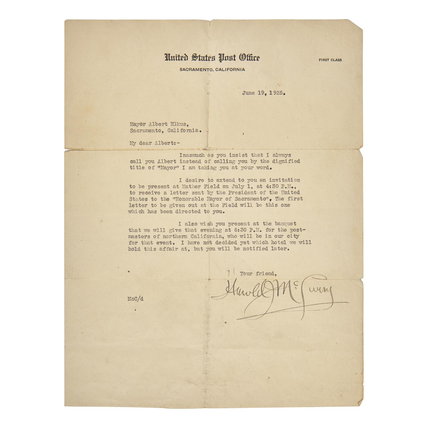 [Presidential] Coolidge, Calvin. Typed Letter, signed