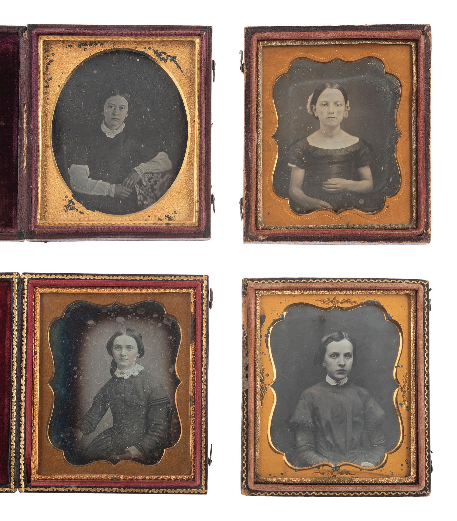 [EARLY PHOTOGRAPHY]. 28 sixth plate daguerreotypes featuring adolescents and teenagers.